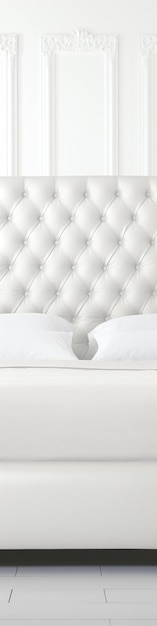 Photo white cushion on the bed