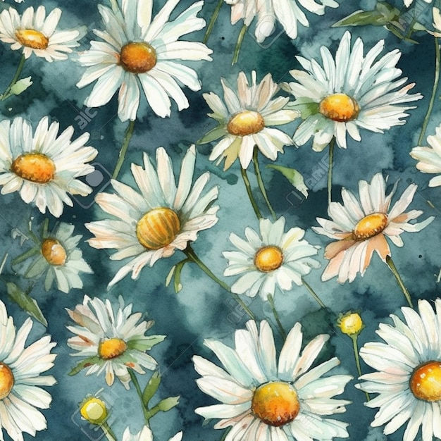 White daisies on a dark blue background.