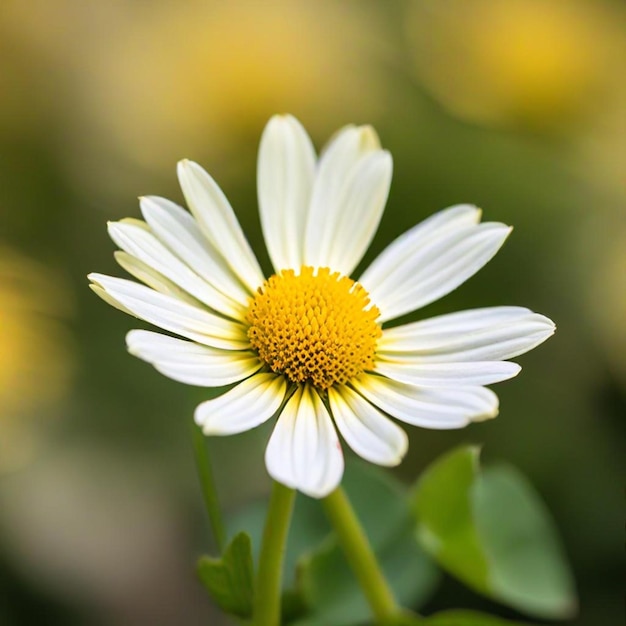 Photo a white daisy with a yellow center and a yellow center