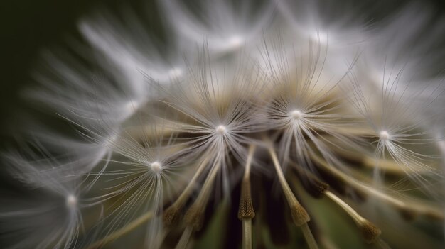 White dandelion flower Illustration AI Generative