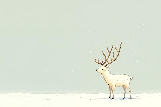 Photo white deer in a winter wonderland