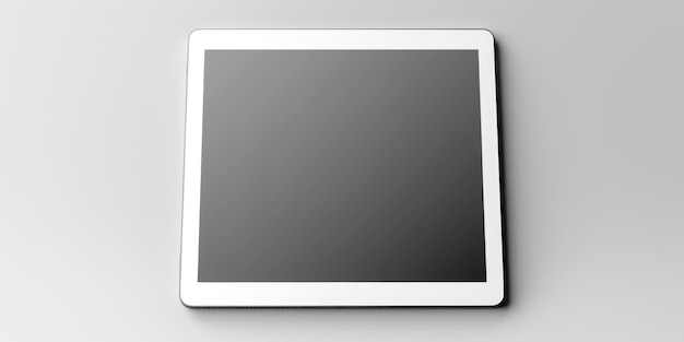 White Digital Tablet with Dark Screen on Light Surface