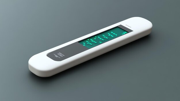 White Digital Thermometer with Green Display