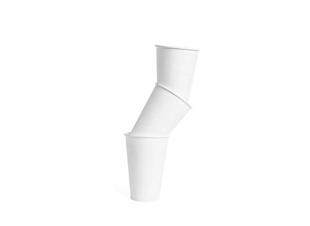 White disposable cup isolated. Paper cup. Coffee cup. .