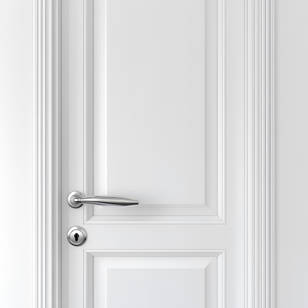 Photo a white door with a lock isolated on transparent background