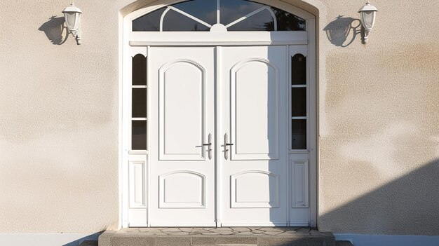 Photo a white door with a window that says quot the number 2 quot