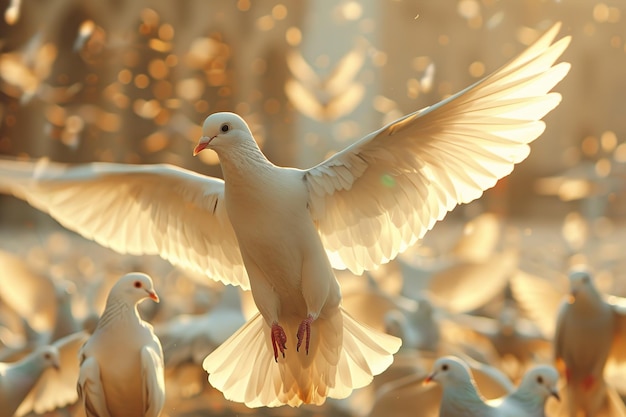 White Dove in Flight