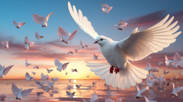 white dove flying