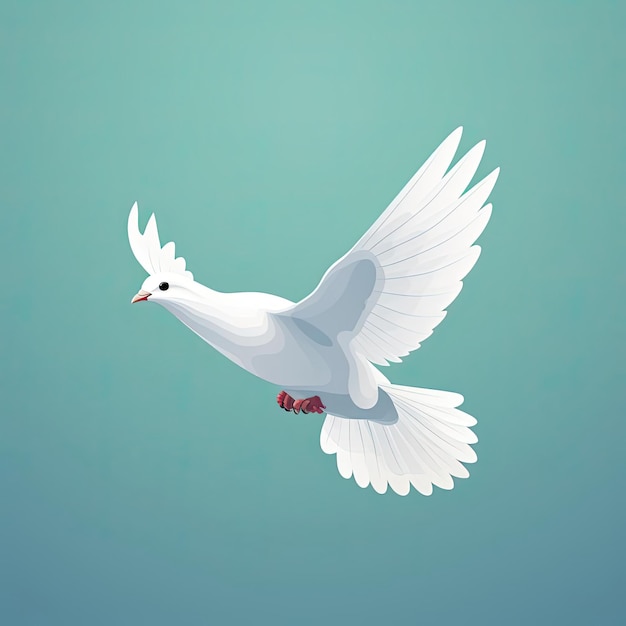 a white dove symbol on a blue background