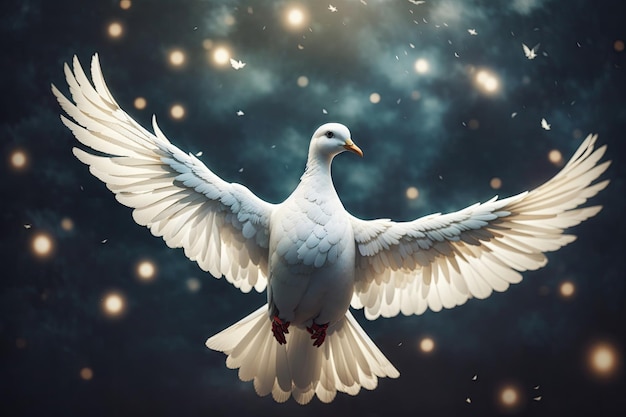 white dove symbol of freedom in the sky