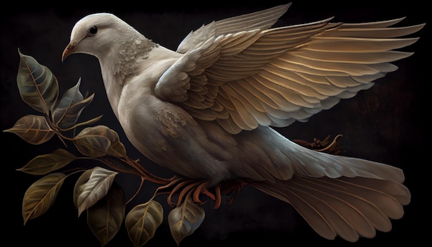 White dove symbolizing peace and purity with the text No war Promoting peace nonviolence and human rights