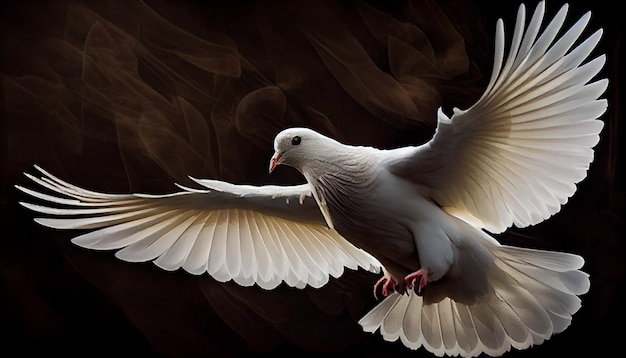 White dove symbolizing peace and purity with the text No war Promoting peace nonviolence and human rights