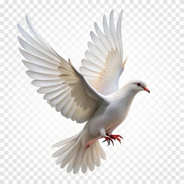 Photo white dove on transparent background