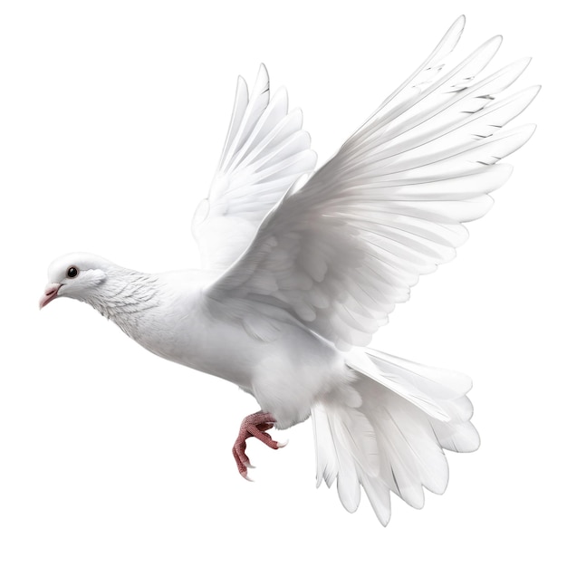 White Dove Transparent isolated background AI