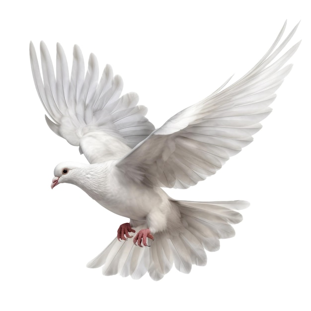 White Dove Transparent isolated background AI