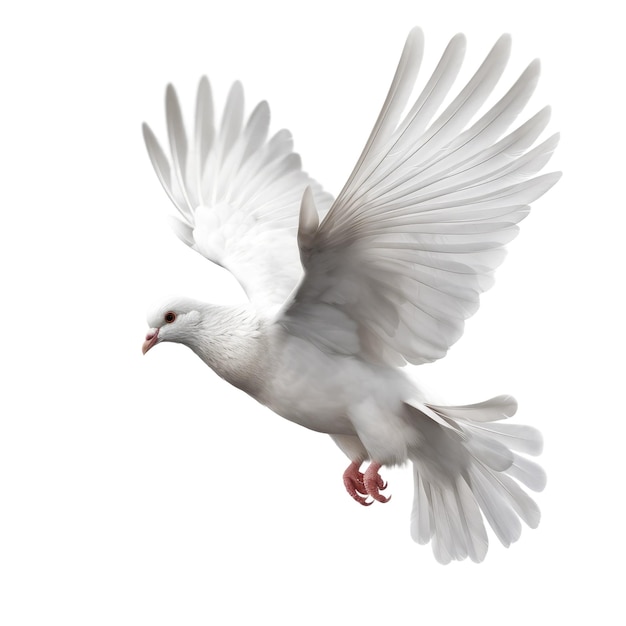 White Dove Transparent isolated background AI