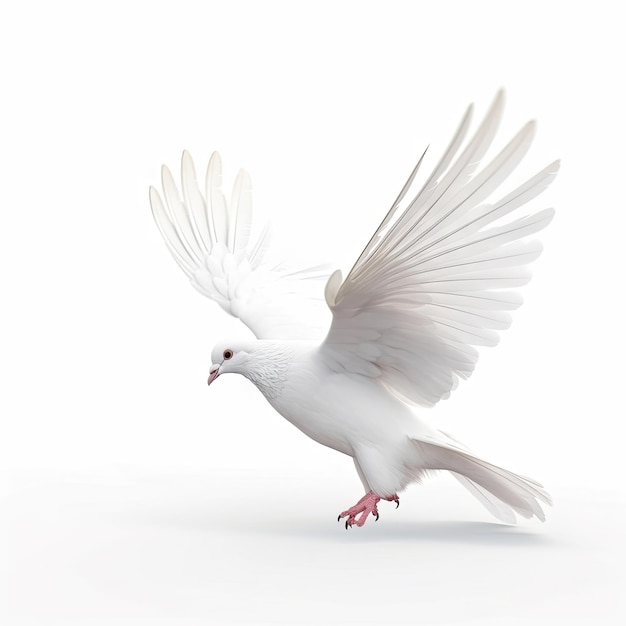 White dove on white background