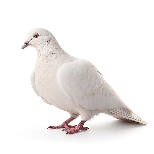 White dove on white background