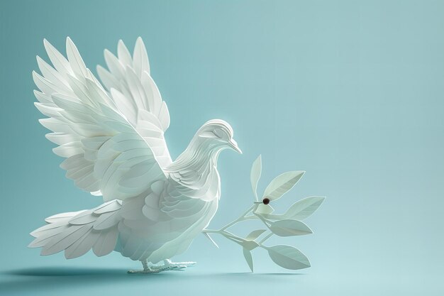 a white dove with a white wings that says  peace