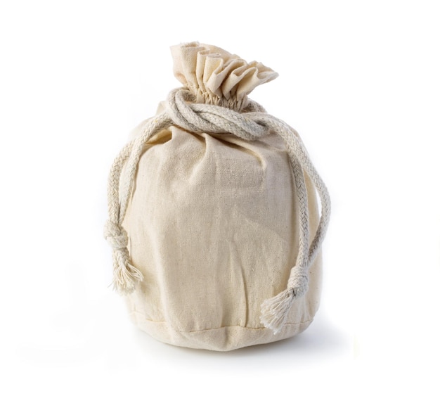 White drawstring bag packaging