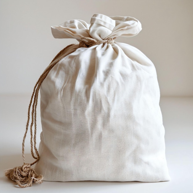 White Drawstring Bag