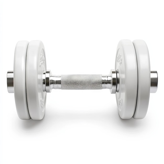 White Dumbbell for Weightlifting and Fitness