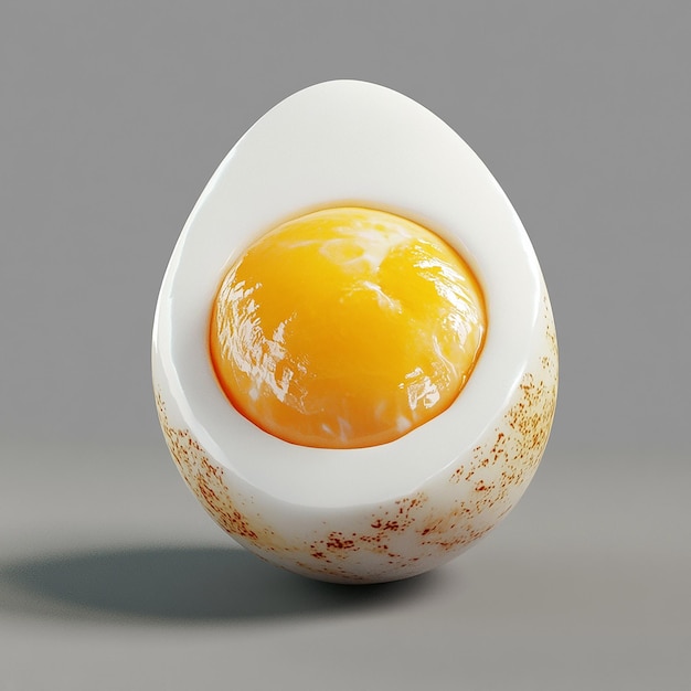 Photo a white egg with a brown and white egg inside