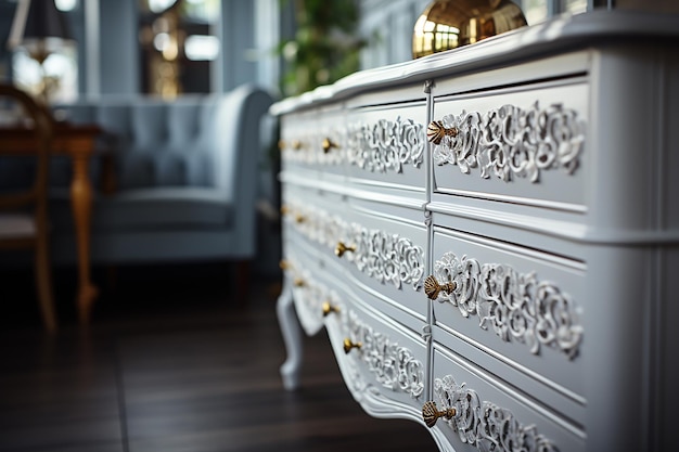 White Elegance Living Room Chest of Drawers