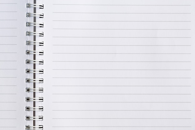 White empty paper spiral notebook 