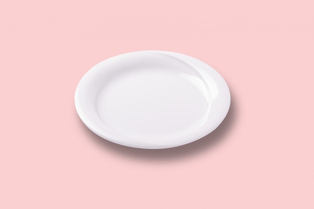 White empty round plate