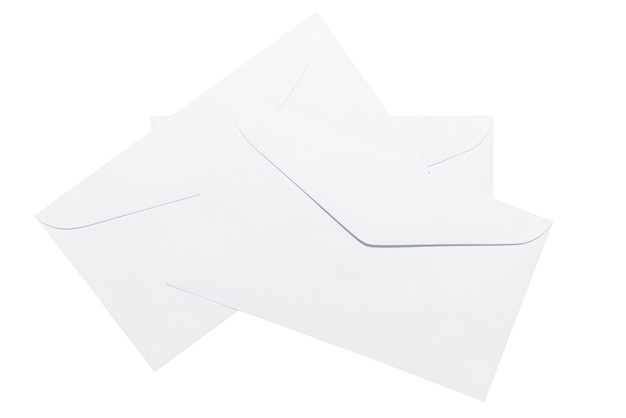 White envelope isolated on white background.