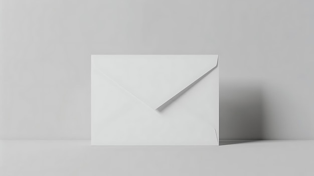 White Envelope Mockup on White Background Photo