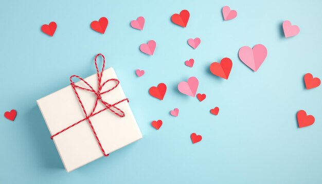 a white envelope with a red heart on it and a red ribbon tied to it