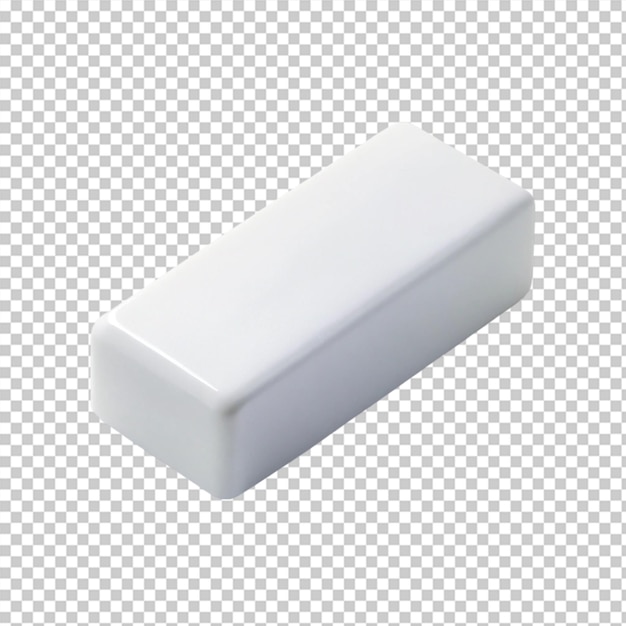 White eraser isolated on transparent background