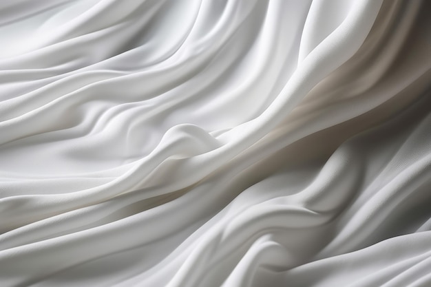 White fabric cloth wave texture background generative ai