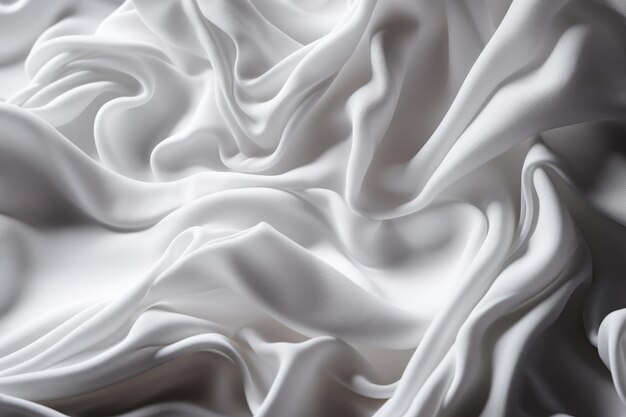 White fabric cloth wave texture background generative ai