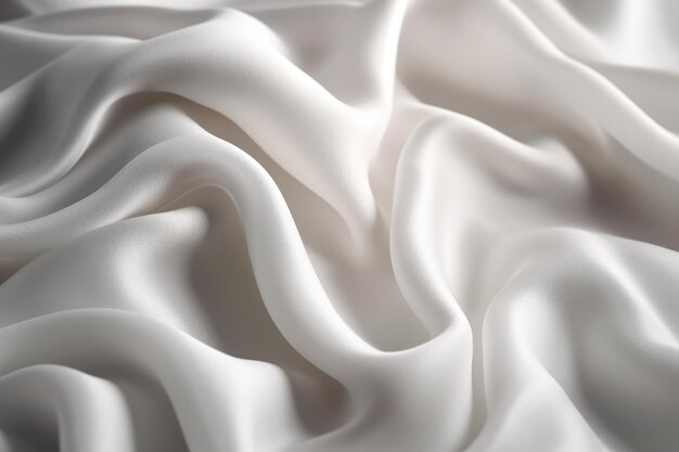 White fabric cloth wave texture background generative ai