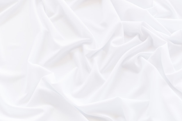 White fabric drapery, Crumpled white satin for background