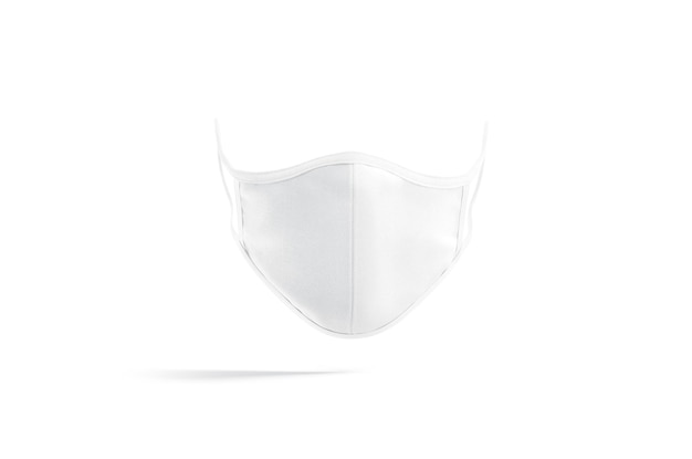 White fabric face mask mockup. Healthcare textile respiratory medical mock up. Quarantine safety.