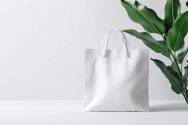 White Fabric Shopping Bag Mockup