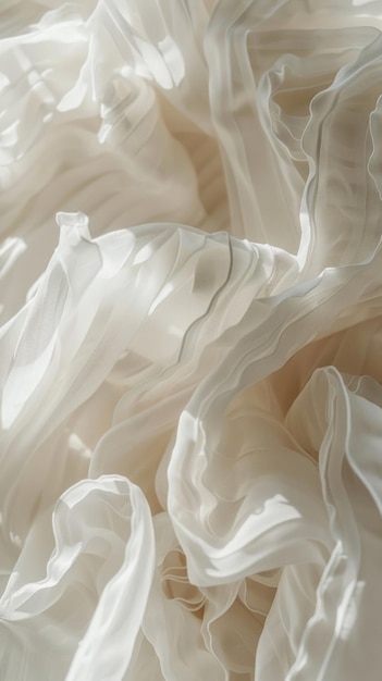 Photo a white fabric with a pattern of ripples and folds