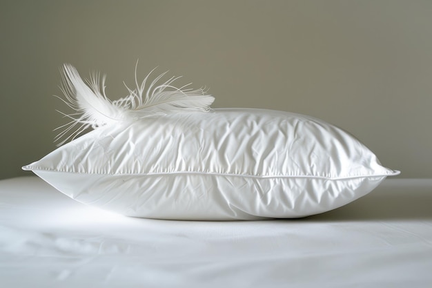 Photo white feather plane pillow