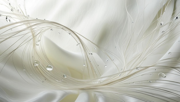 a white feather with silver beads on it and a white feather