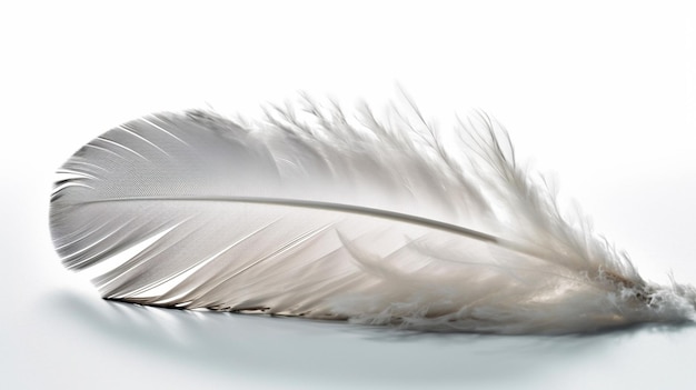 White feathers feather on white background Generative AI