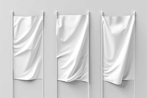 White flags on gray background