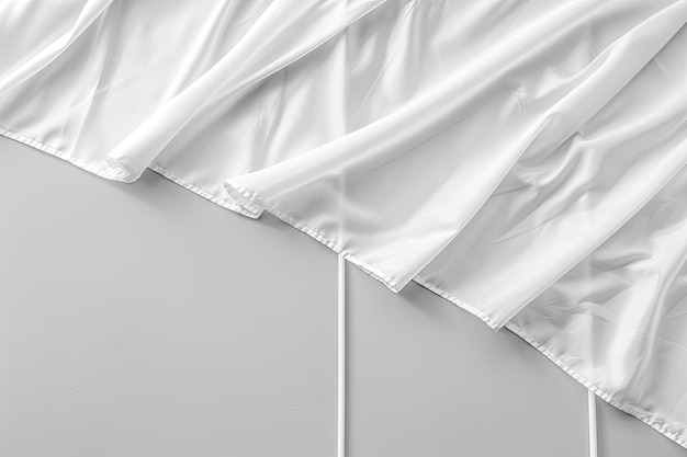 Photo white flags on gray background