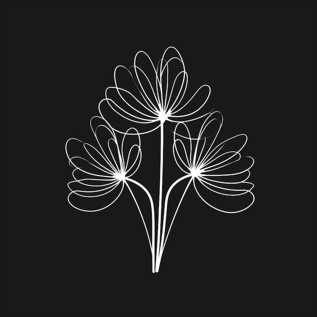 a white flower on a black background with a black background generative ai