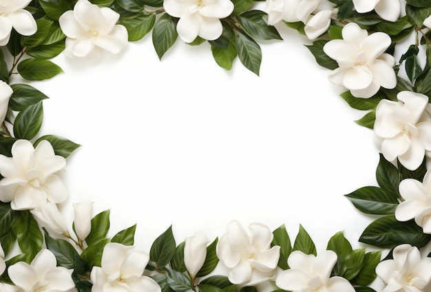 white flower frame