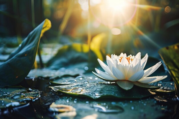 A white flower on a leaf