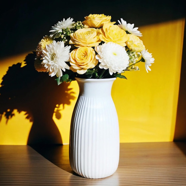 White flower vase mockup